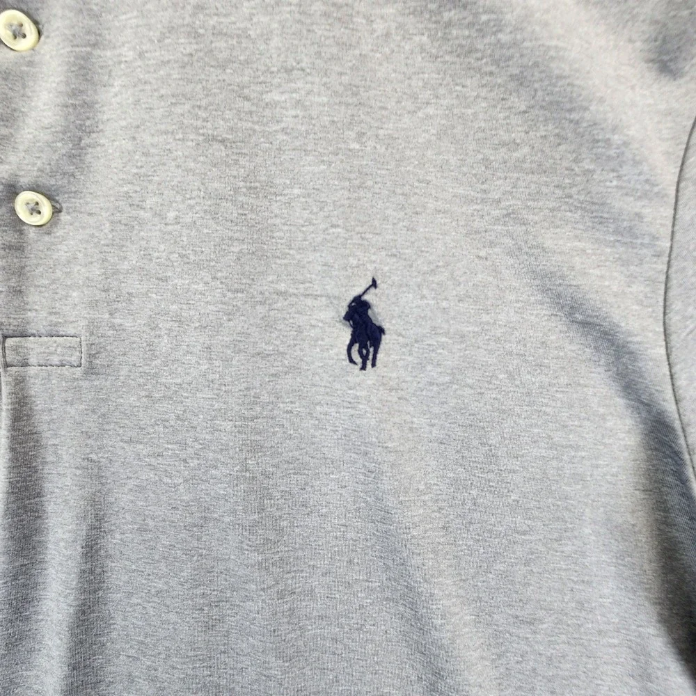 Polo Ralph Lauren Mens Large Grey Polo Shirt Short Sleeve‎ Classic Preppy Casual